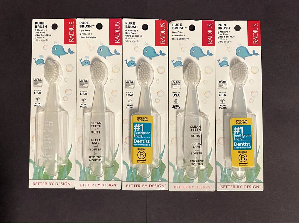 RADIUS BABY TOOTHBRUSH BUNDLE/LOT 6+MONTHS